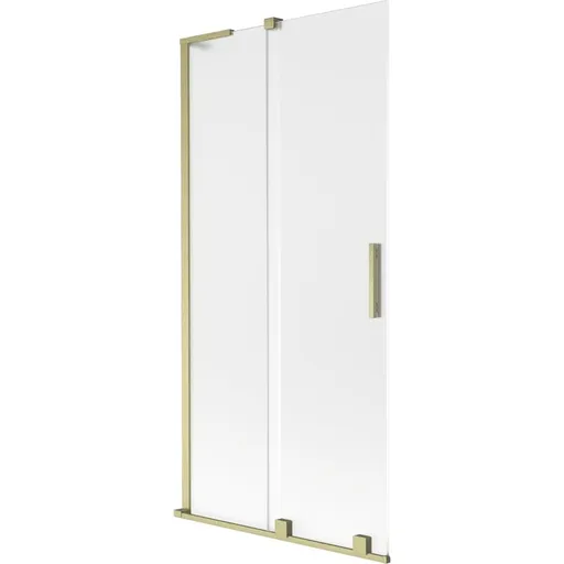 MEXEN/S Velar L dvoukřídlá posuvná vanová zástěna 95 x 150, dekor, zlatá kartáčovaná 896-095-003-31-55