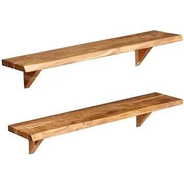 Nástěnné police 2 ks 90 × 20 × 16 cm masivní akáciové dřevo