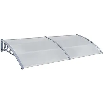 Vchodová stříška šedá 200 x 100 cm polykarbonát (45630)