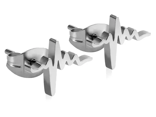 Troli Originální ocelové náušnice Srdeční tep