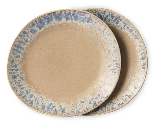 2ks béžový dezertní talíř 70s bark - Ø 22*2cm    HKLIVING