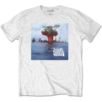 Gorillaz tričko Plastic Beach Biela L
