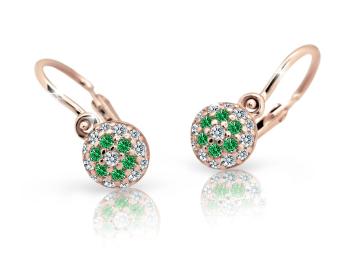 Cutie Jewellery Dětské náušnice z růžového zlata C2150-10-X-4 zelená
