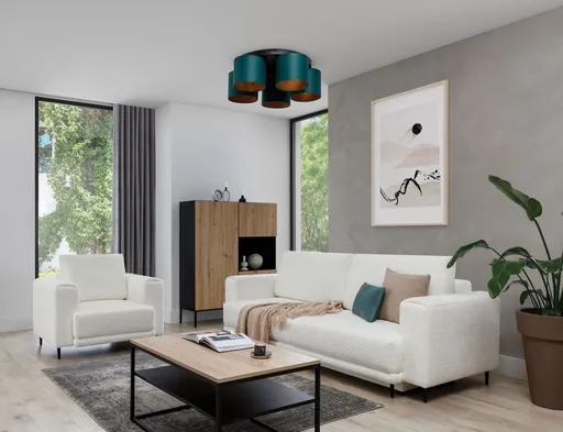 Vespillo 58x58x18cm stropní5 zelený/zlatý