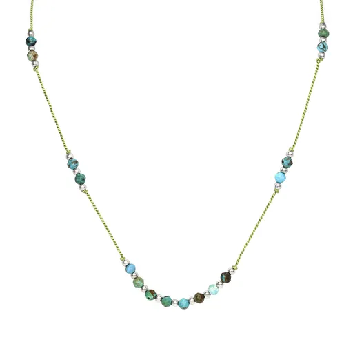 Agato Šňůrkový náhrdelník s tyrkysem HE37K3S-LG