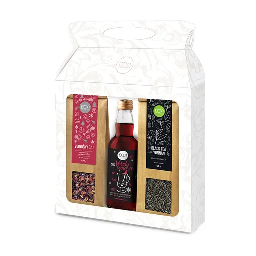 Fytopharma Dárková kazeta černý čaj + vánoční sypaný čaj + veselý punč 3 ks