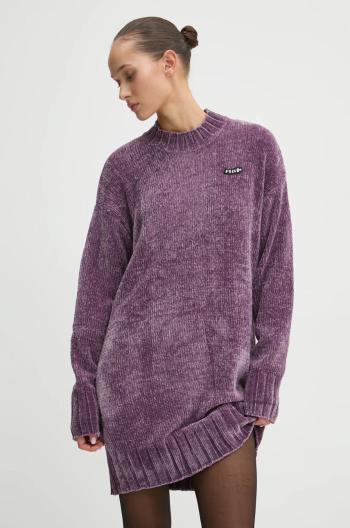 Šaty Volcom fialová barva, mini, oversize, B1332315