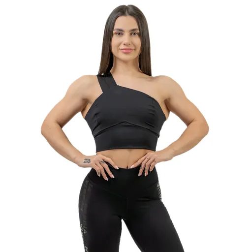 Dámská sportovní podprsenka s vysokou podporou Nebbia INTENSE Asymmetric 841 Black S