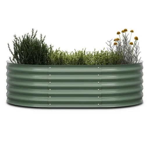 Blumfeldt High Grow Extended, vyvýšený záhon, 150 x 43 x 60 cm, z vlnitého ocelového plechu, snadná montáž, odolný vůči rzi a mrazu