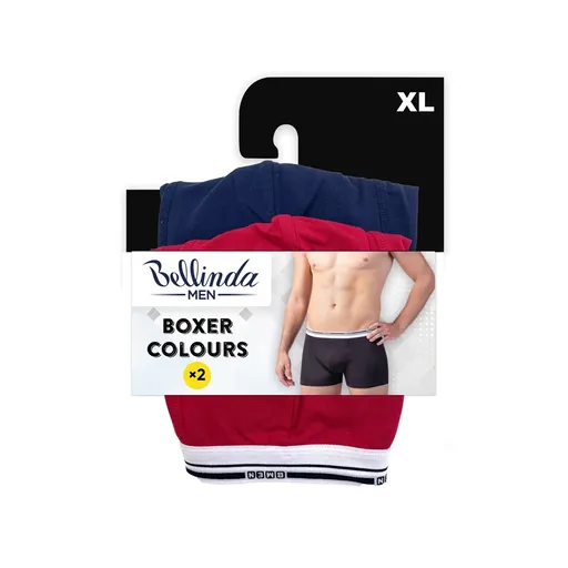 Bellinda Pánské bavlněné boxerky vel. XL 2 ks modré+červené