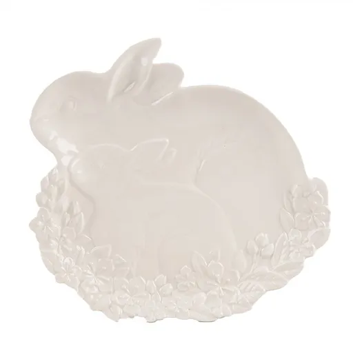 Keramický talířek/ miska ve tvaru králíčků Rabbit - 23*24*2 cm 6CE2037