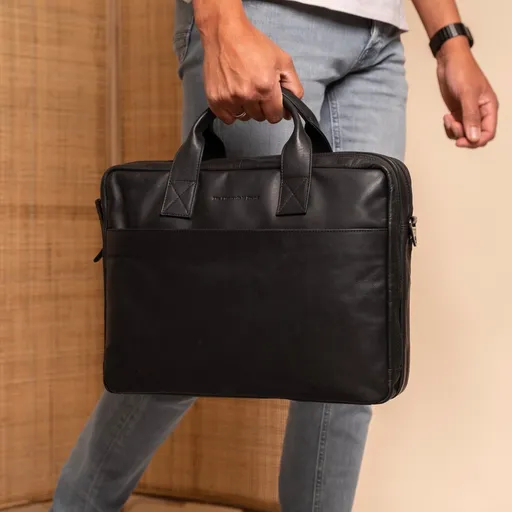 Pánská kožená taška na notebook The Chesterfield Brand Peter - černá