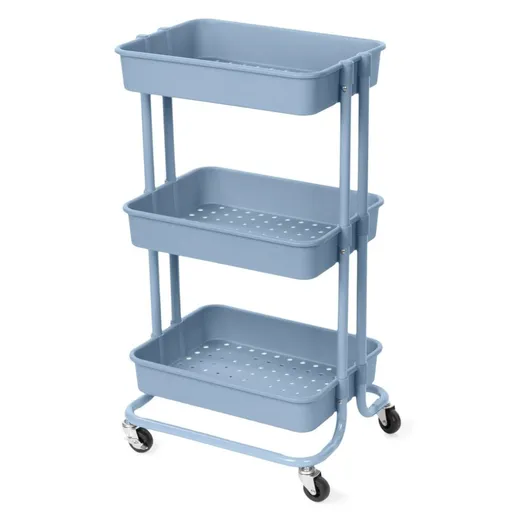 Compactor Koupelnový vozík s kolečky Grena, 3 police, 43 x 34,8 x 75 cm, modrá