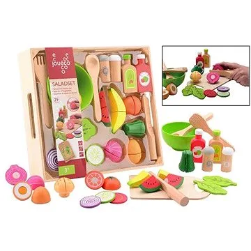 Jouéco dřevěný salátový set s tácem 29ks (8711866800698)