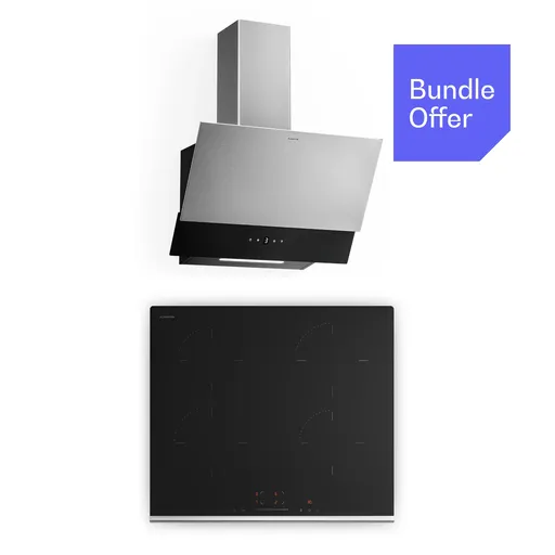 Klarstein Verosteel indukční varná deska + Verosteel bezramová digestoř | 60 cm