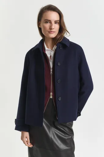 KABÁT GANT SHORT WOOL BLEND CAR COAT EVENING BLUE