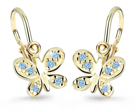 Cutie Jewellery Zlaté dětské náušnice C2748-10-X-1 světle modrá