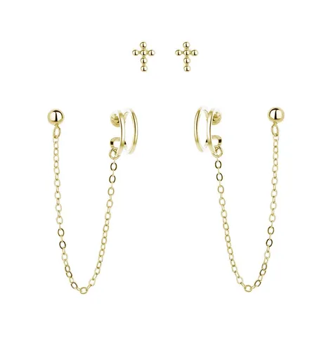 MOISS Sada pozlacených náušnic ze stříbra E0004300