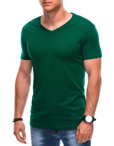 Pánské tričko s výstřihem do V EM-TSBS-0101 zelené
