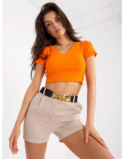 Dámské šortky s rovnými nohavicemi CHAMBRAY béžové