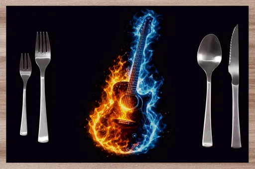 Prostírání Kytara v plamenech