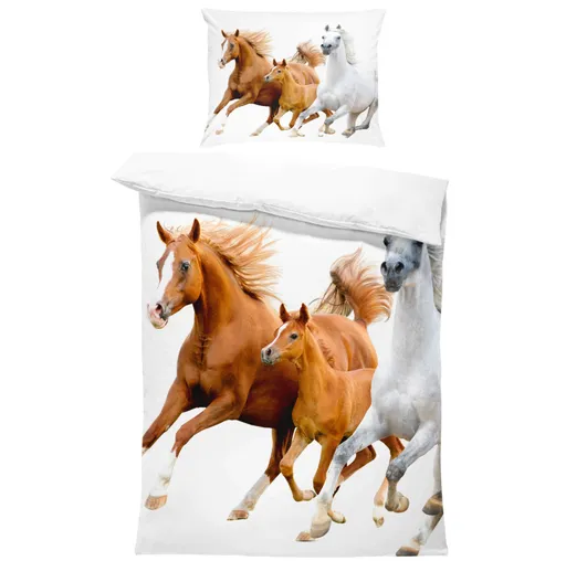 Povlečení Koňská rodinka (Rozměr : 1x140/220 + 1x90/70)