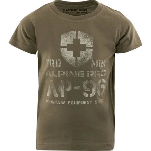 ALPINE PRO DEXO Dětské triko, khaki, velikost 104-110
