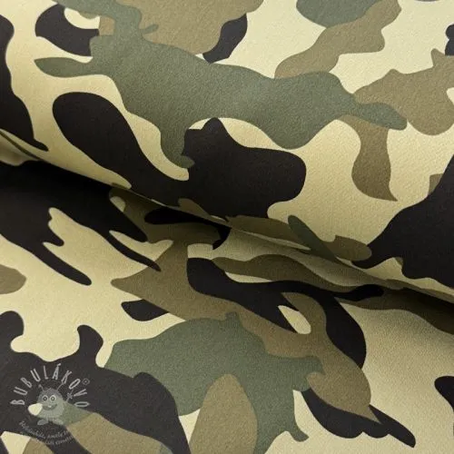 JEANS DENIM STRETCH Camouflage camo green