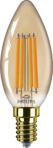 Philips LED filament žárovka E14 B35 6W (40W) 470lm 1800K nestmívatelná, jantarová
