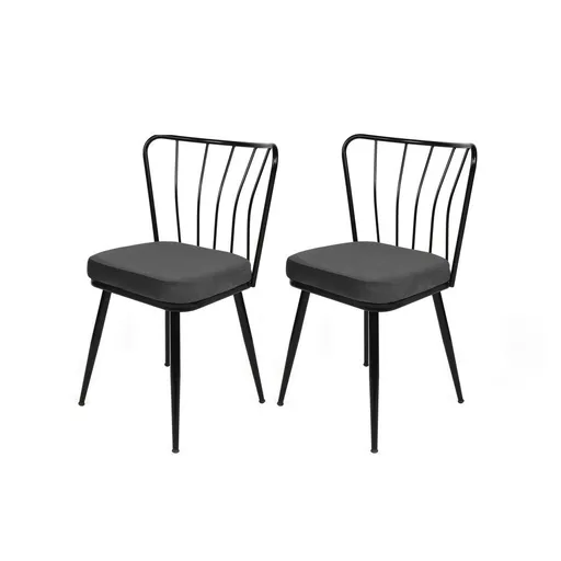 Sada jídelních židlí Yildiz Anthracite Black, 2 ks, 2 ks