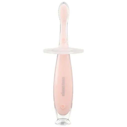 KikkaBoo Silikonový kartáček s přísavkou Softy Pink