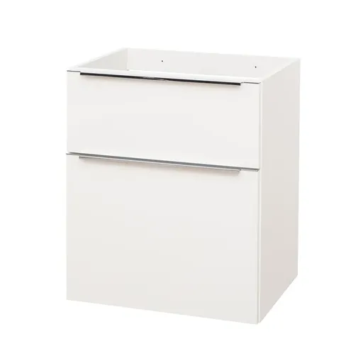 Mereo Mailo, koupelnová skříňka 61 cm, bílá, chrom madlo CN510S