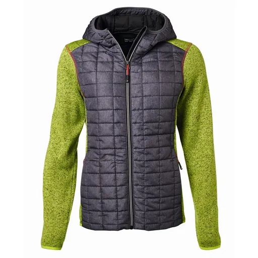 James & Nicholson (Daiber) Dámská hybridní bunda JN771 - Kiwi melír / antracitový melír | L