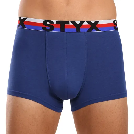 Styx Pánské boxerky sportovní guma tmavě modré trikolóra (G1968) XL
