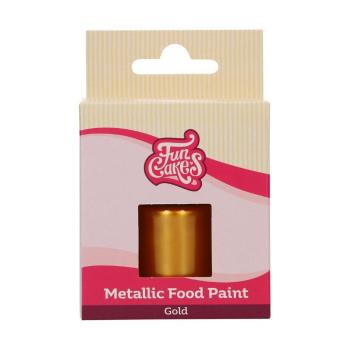 Jedlá zlatá metalická barva 30 ml - FunCakes