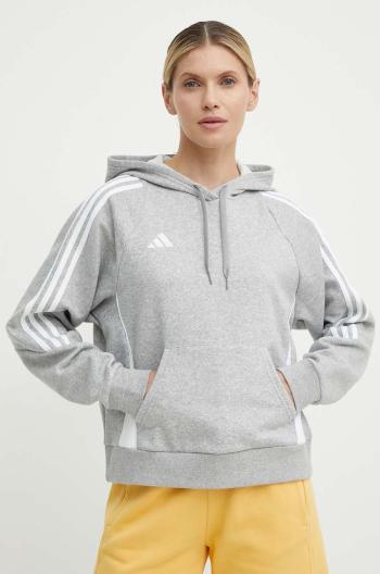 Tréninková mikina adidas Performance Tiro 24 šedá barva, s kapucí, s aplikací, IR7509