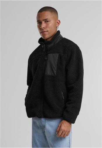 Urban Classics Teddy Jacket With Stand Up Collar black - XL