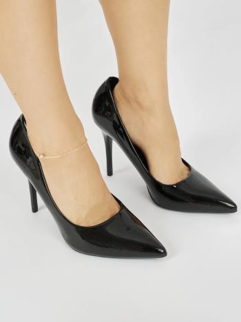 Pohodlné dámske čierne lodičky na ihlovom podpätku