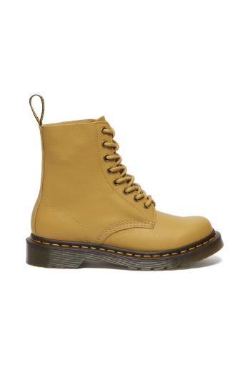 Kožené workery Dr. Martens 1460 Pascal žlutá barva, na plochém podpatku, DM30920776