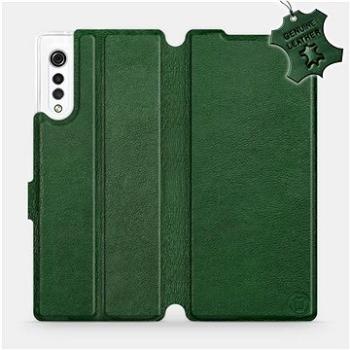 Flip pouzdro na mobil LG Velvet - Zelené - kožené -   Green Leather (5903516302659)