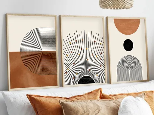 Dekorativní rámovaný obraz z MDF (3 kusy) Huhu198 - 50 x 70