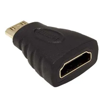 Video redukce, mini HDMI samec - HDMI samice, černá