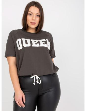 Dámská halenka se záplatami plus size ELLIOT khaki  