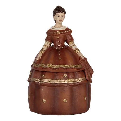 Červená antik šperkovnice zámecká dáma v šatech - 19*16*29 cm Clayre & Eef