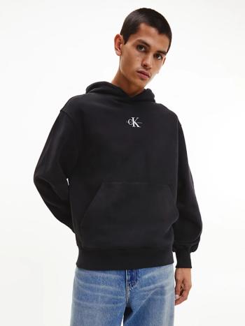 Calvin Klein pánská černá mikina MICRO MONOLOGO - XL (BEH)