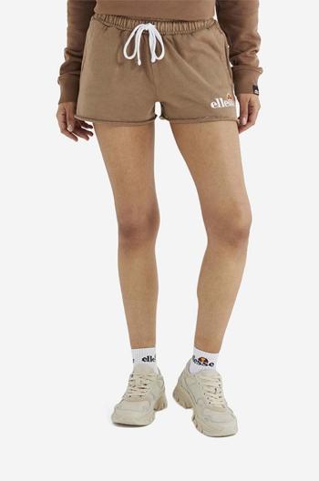 Bavlněné šortky Ellesse Colieur hnědá barva, s aplikací, medium waist, SGM14015-PINK