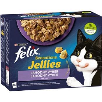 Felix Sensations Jellies jehněčí, makrela, treska, krůta v lahodném želé 12 x 85 g (7613039757062)