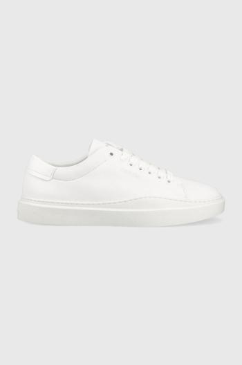 Sneakers boty Calvin Klein LOW TOP LACE UP LTH bílá barva, HM0HM01051