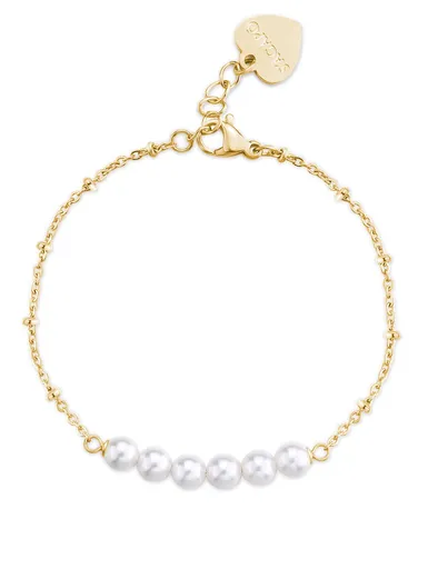 S'Agapõ Elegantní pozlacený náramek s perlami Wisdom SWI20