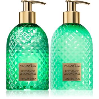 Vivian Gray Gemstone Bergamot & Lemongras dárková sada na ruce 2x300 ml